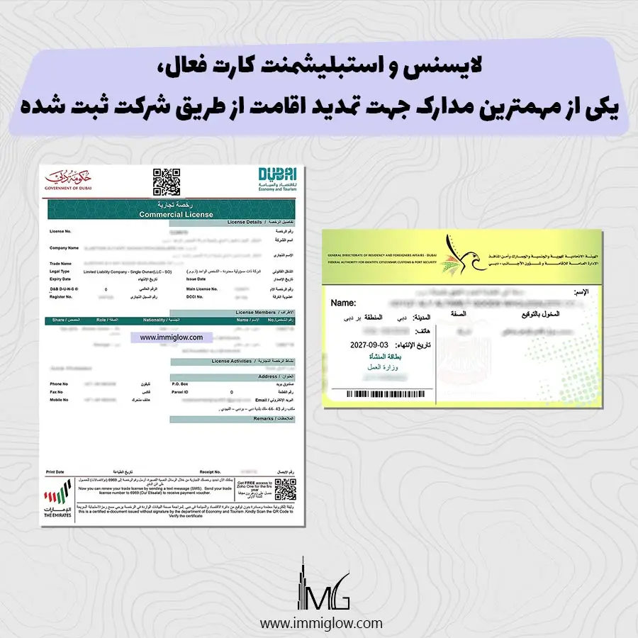 مدارک تمدید اقامت دبی